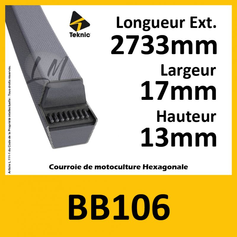 Courroie Hexagonale BB106 - Teknic