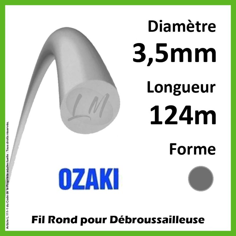 Fil Rond Ozaki Alu Line gris 3,5mm x 124m