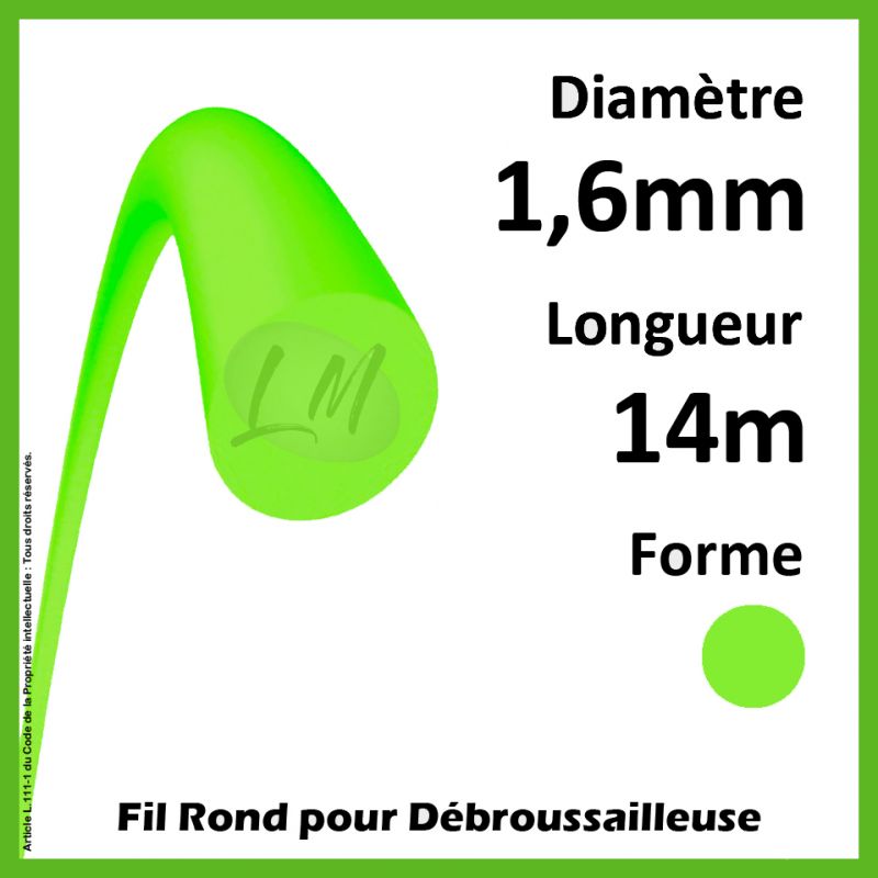 Fil Rond 1er Prix Vert 1.6mm x 14m