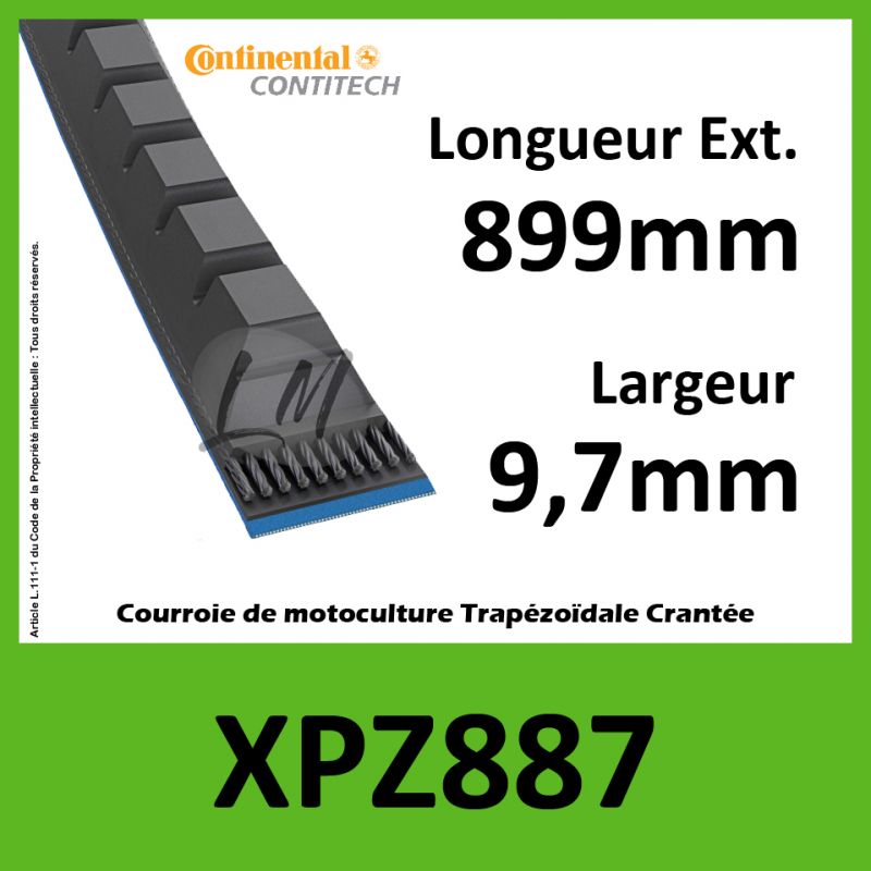 Courroie XPZ887 - Continental Pioneer